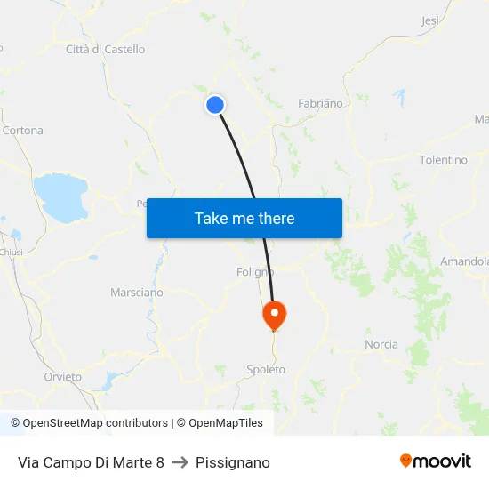Campo Di Marte Street 8 to Pissignano map