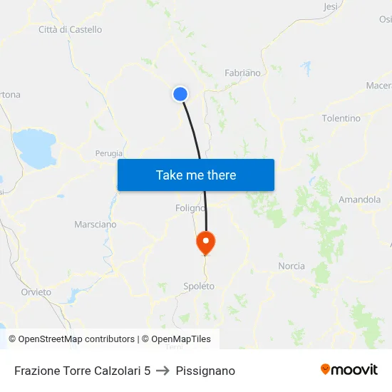 Torre Calzolari District 5 to Pissignano map