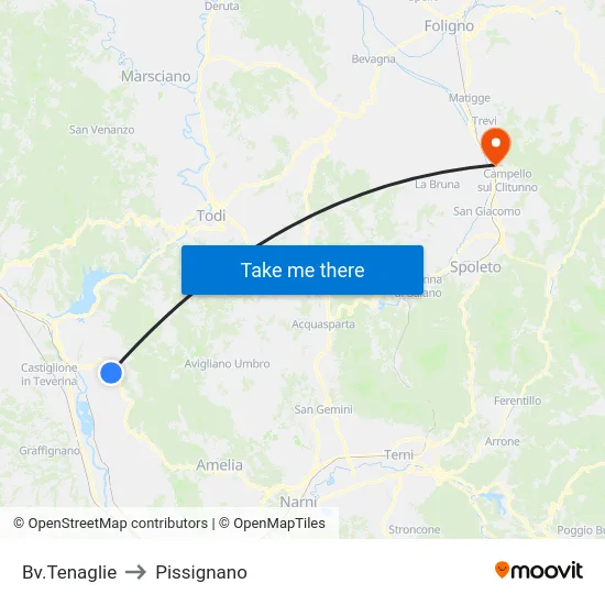 Bv.Tenaglie to Pissignano map