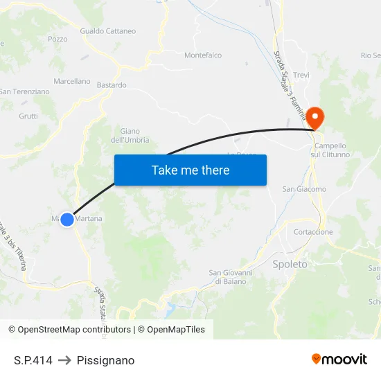 S.P.414 to Pissignano map