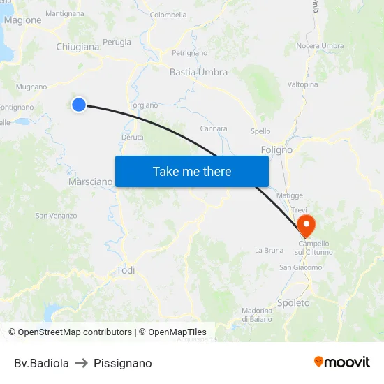Bv.Badiola to Pissignano map