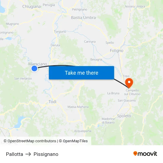 Pallotta to Pissignano map