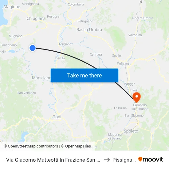 Via Giacomo Matteotti in San Biagio District to Pissignano map