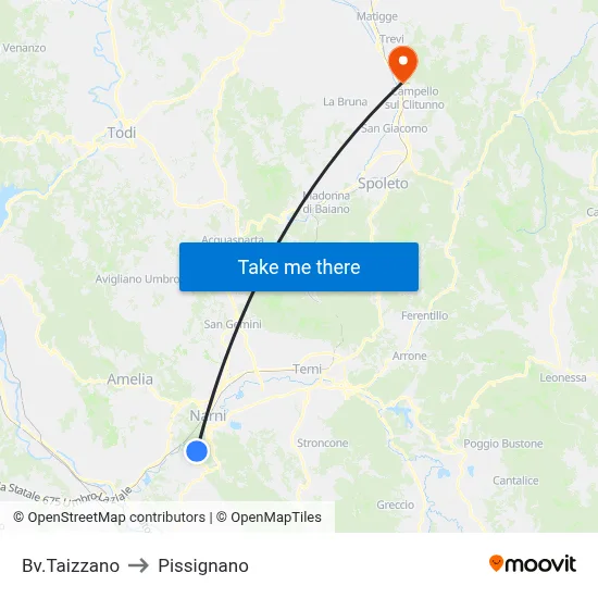 Taizzano Junction to Pissignano map
