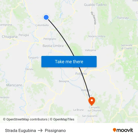 Eugubina Road to Pissignano map