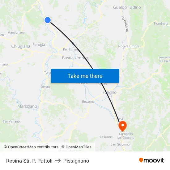 Resina Pattoli Road to Pissignano map