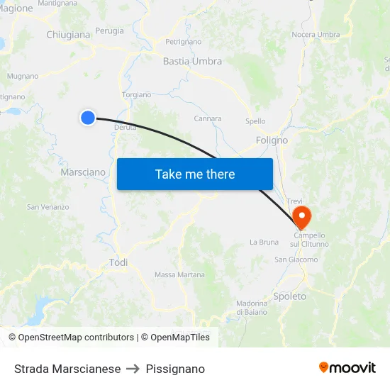 Marscianese Road to Pissignano map
