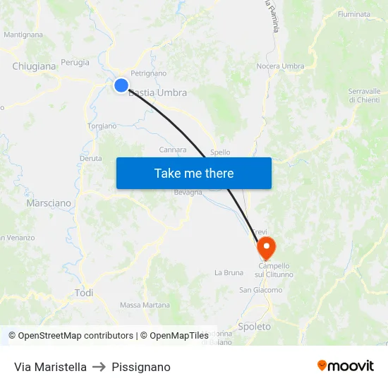 Maristella Street to Pissignano map