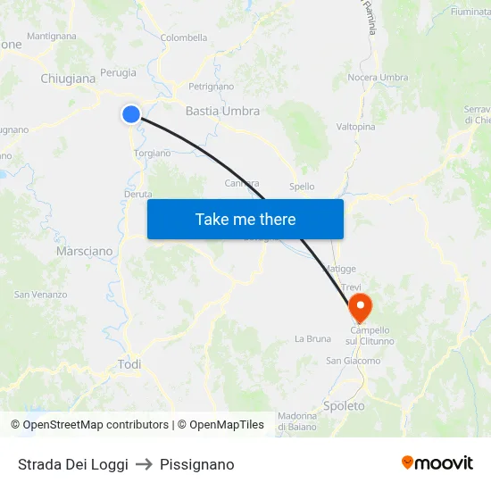 Strada Dei Loggi to Pissignano map