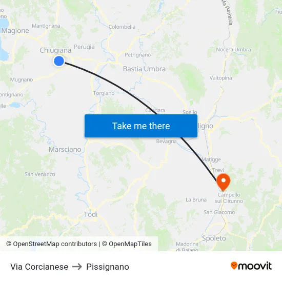 Via Corcianese to Pissignano map