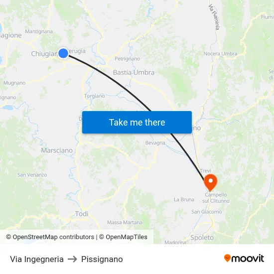 Engineering Street to Pissignano map