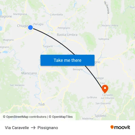 Caravelle Street to Pissignano map