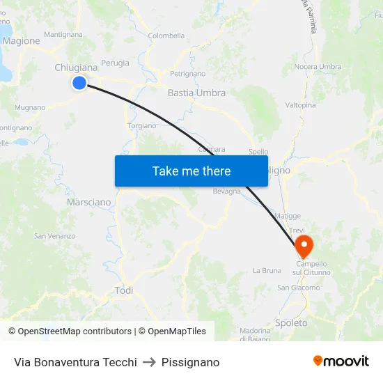 Bonaventura Tecchi Street to Pissignano map