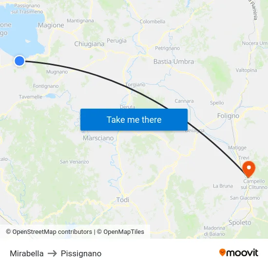 Mirabella to Pissignano map