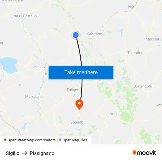 Seal to Pissignano map