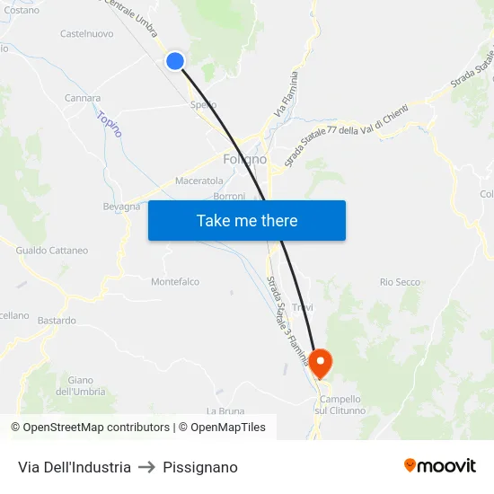 Via Dell'Industria to Pissignano map