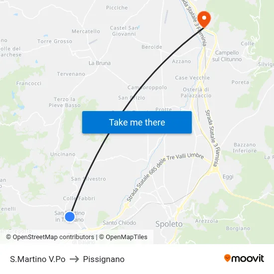 S.Martino V.Po to Pissignano map