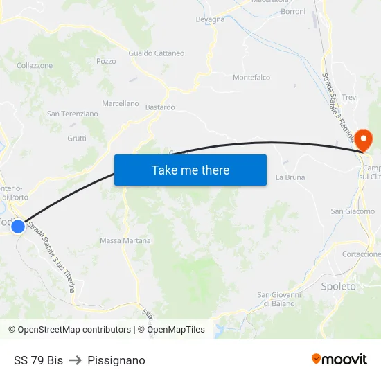 SS 79 Bis to Pissignano map