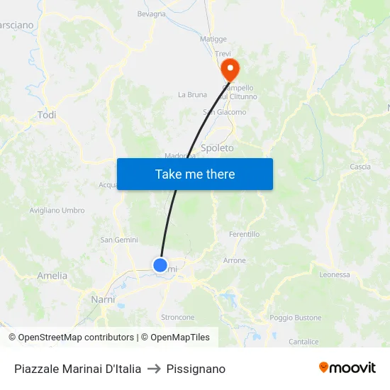 Piazzale Marinai D'Italia to Pissignano map