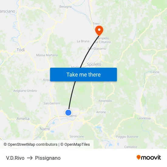 Rivo Street to Pissignano map