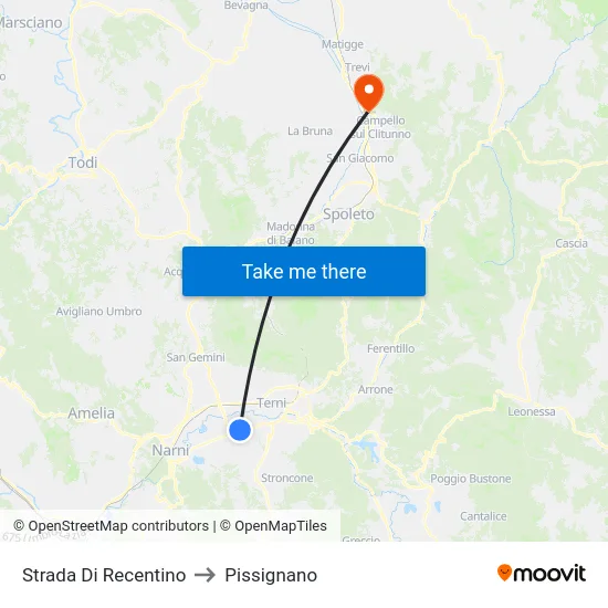 Strada Di Recentino to Pissignano map