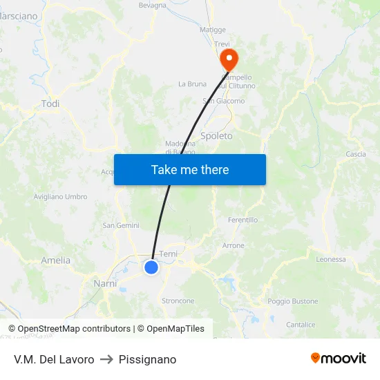 V.M. Del Lavoro to Pissignano map
