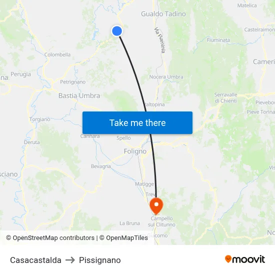 Casacastalda to Pissignano map