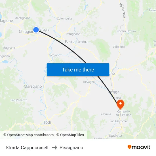 Strada Cappuccinelli to Pissignano map