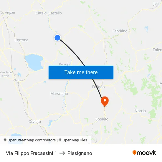 Filippo Fracassini Street 1 to Pissignano map
