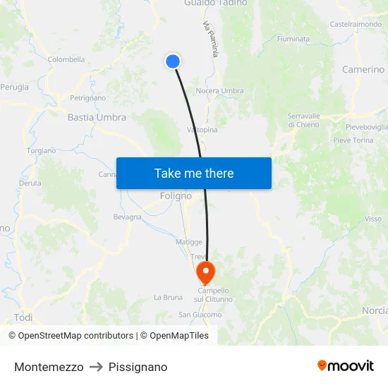 Montemezzo to Pissignano map