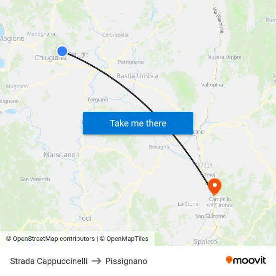 Cappuccinelli Road to Pissignano map