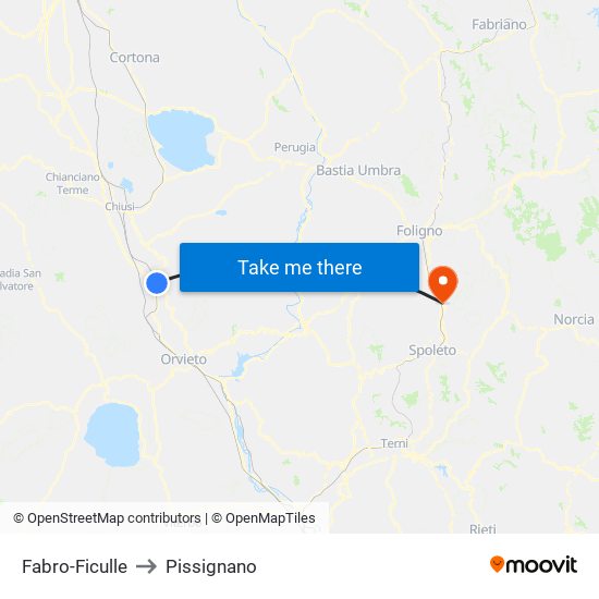 Fabro-Ficulle to Pissignano map