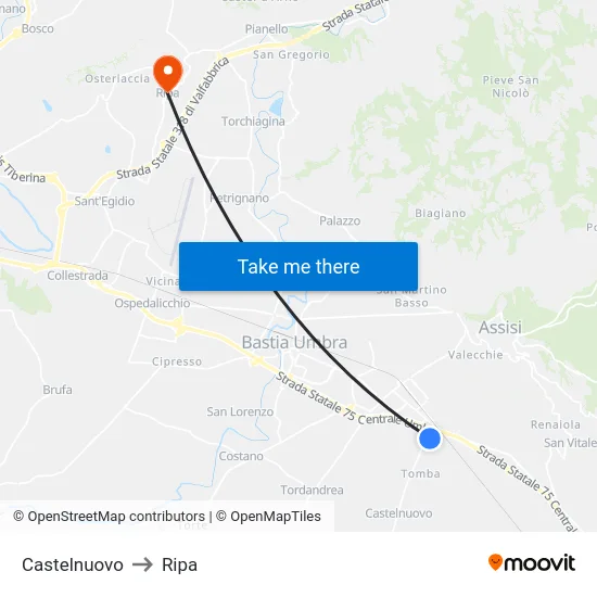 Castelnuovo to Ripa map