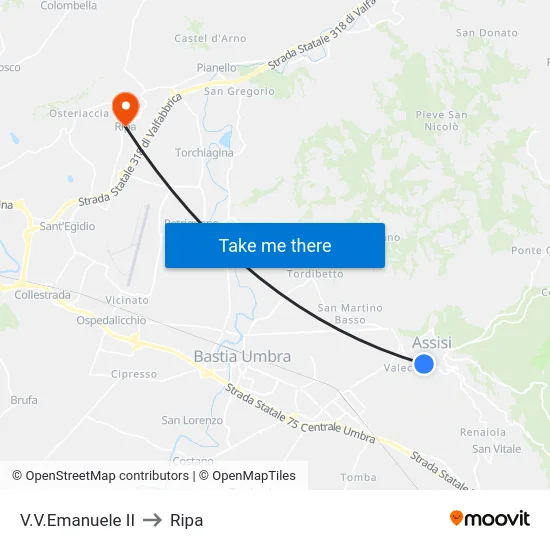 V.V.Emanuele II to Ripa map