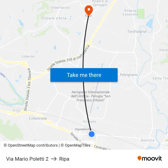 Via Mario Poletti 2 to Ripa map