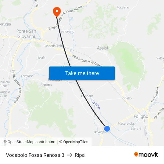 Vocabolo Fossa Renosa 3 to Ripa map