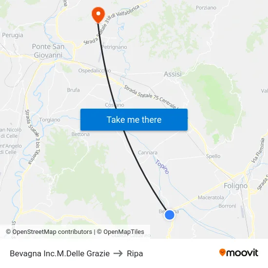 Bevagna Inc.M.Delle Grazie to Ripa map