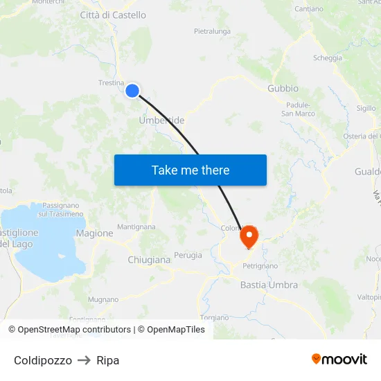 Coldipozzo to Ripa map