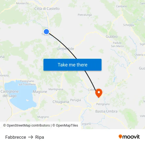 Fabbrecce to Ripa map