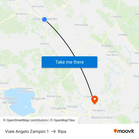 Viale Angelo Zampini 1 to Ripa map