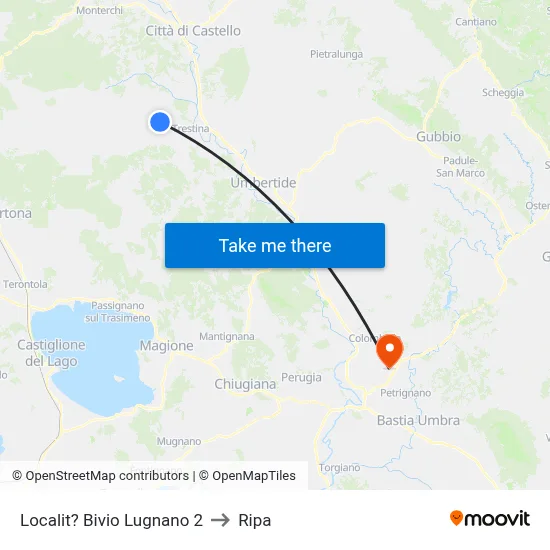 Lugnano Junction 2 to Ripa map