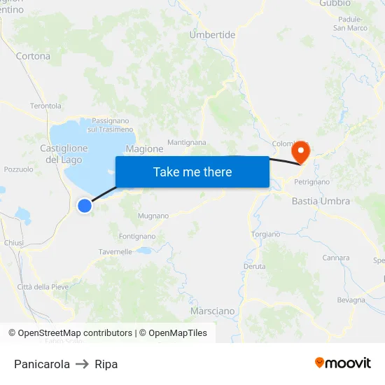 Panicarola to Ripa map