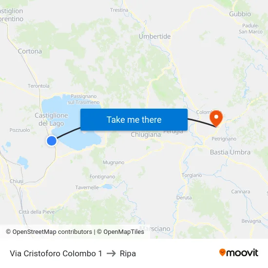 Via Cristoforo Colombo 1 to Ripa map
