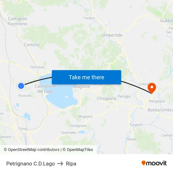 Petrignano C.D.Lago to Ripa map