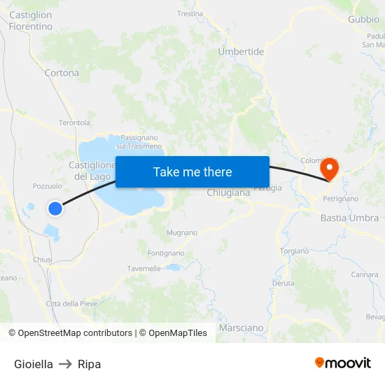 Gioiella to Ripa map
