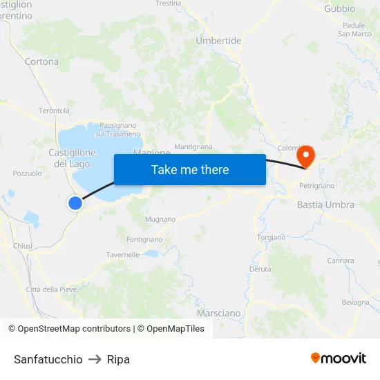 Sanfatucchio to Ripa map