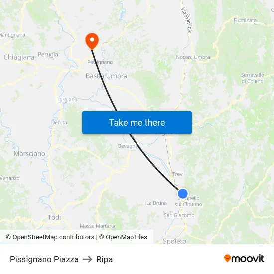 Pissignano Square to Ripa map