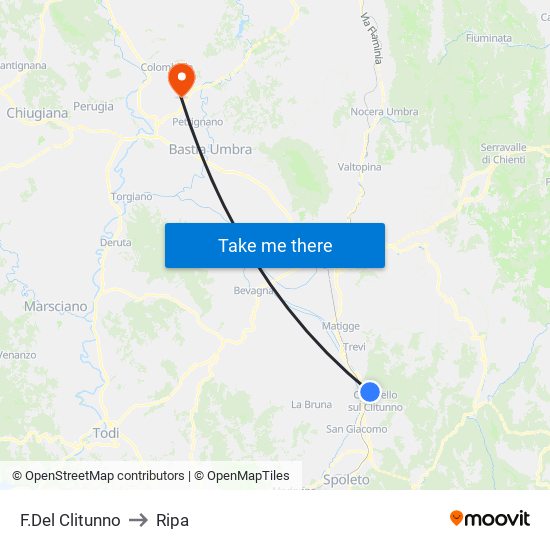 F.Del Clitunno to Ripa map