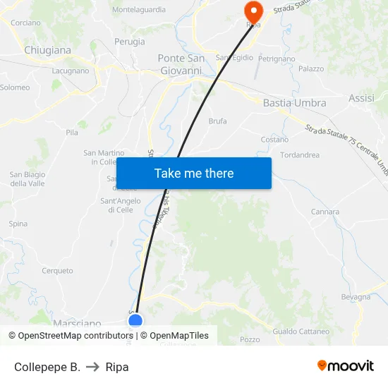 Collepepe Borgo to Ripa map