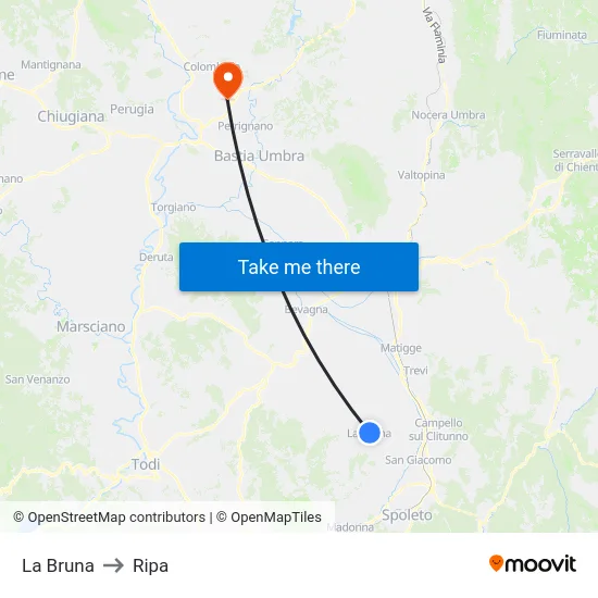 La Bruna to Ripa map